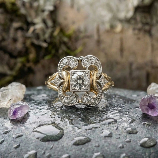 Vintage Zirconia Gold Ring