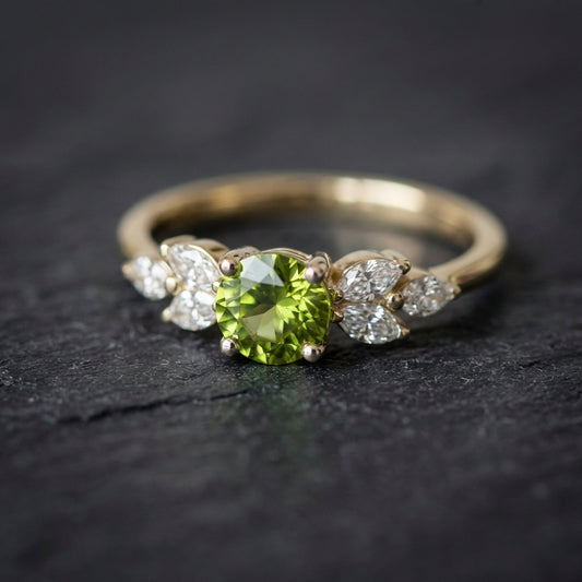 Vintage Zirconia Olive Ring