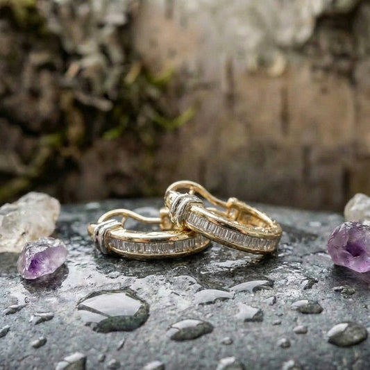 Vintage Gold And Diamond Earrings