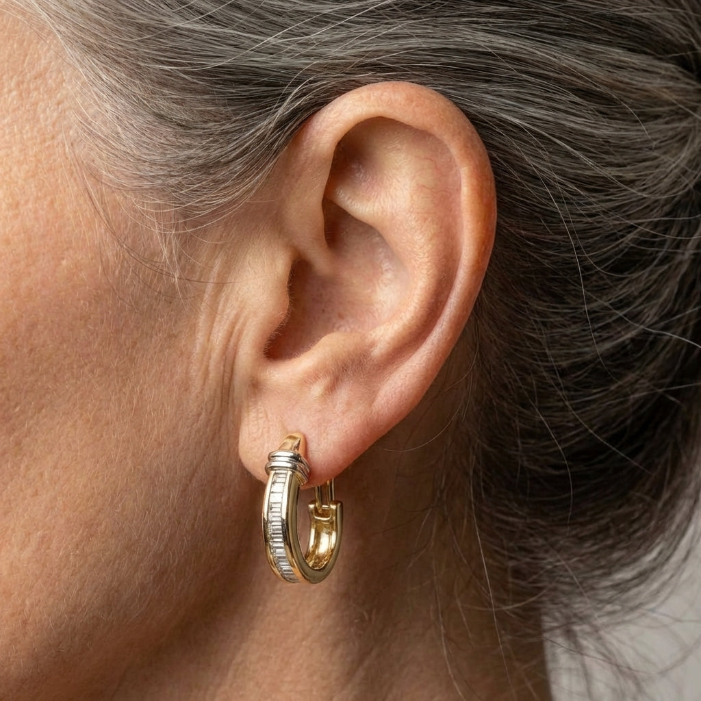 Vintage Gold And Diamond Earrings