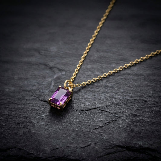 Violetta Amethyst Baguette Necklace