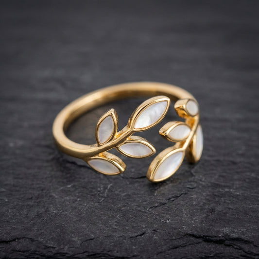 White Petal Adjustable Ring