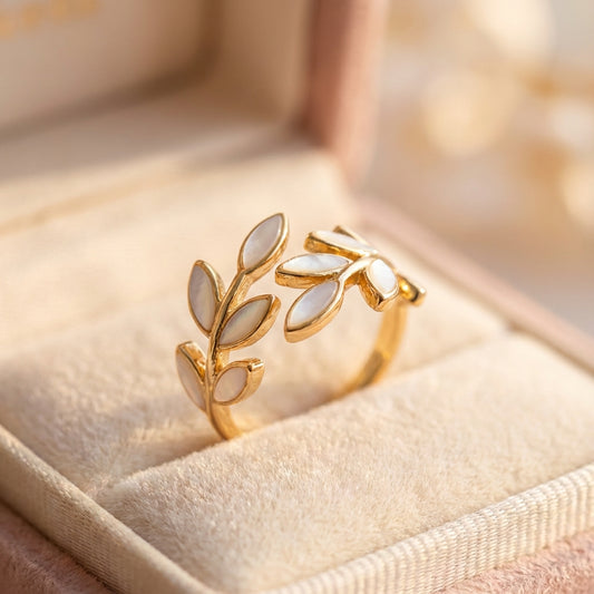 White Petal Adjustable Ring