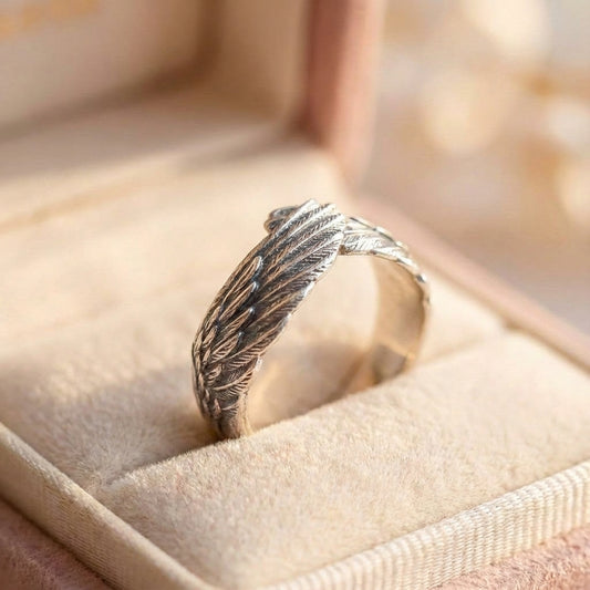 Winged Faith Silver Adjustable Ring