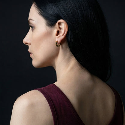 Gold Skull Hoop Earrings