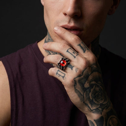Dragon Claw Red Evil Eye Ring