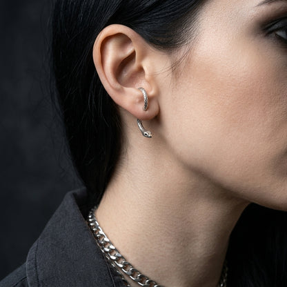 Sterling Silver Coiled Snake Earrings