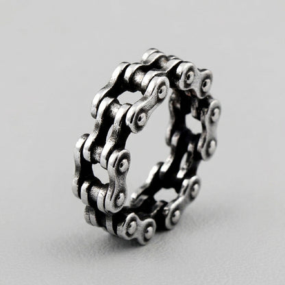 Bicycle Chain Hollow Titanium Ring