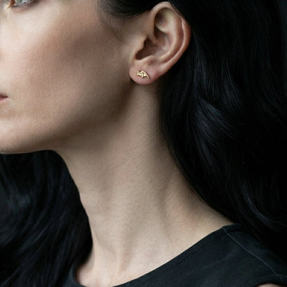 Gold Bat Wing Stud Earrings