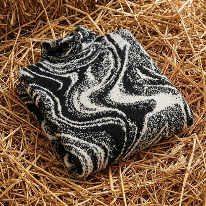 Cotton Turtleneck with Swirl Pattern