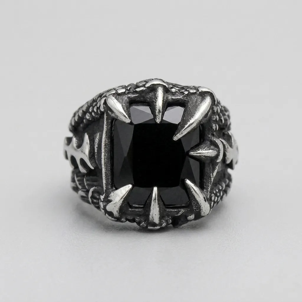 Dragon Claw Black Onyx Statement Ring
