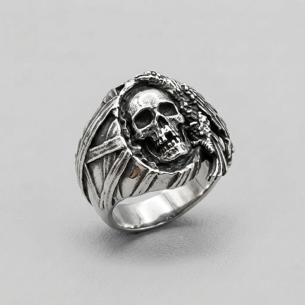 Feathered Warbonnet Skull Ring