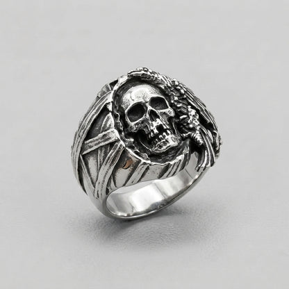 Feathered Warbonnet Skull Ring