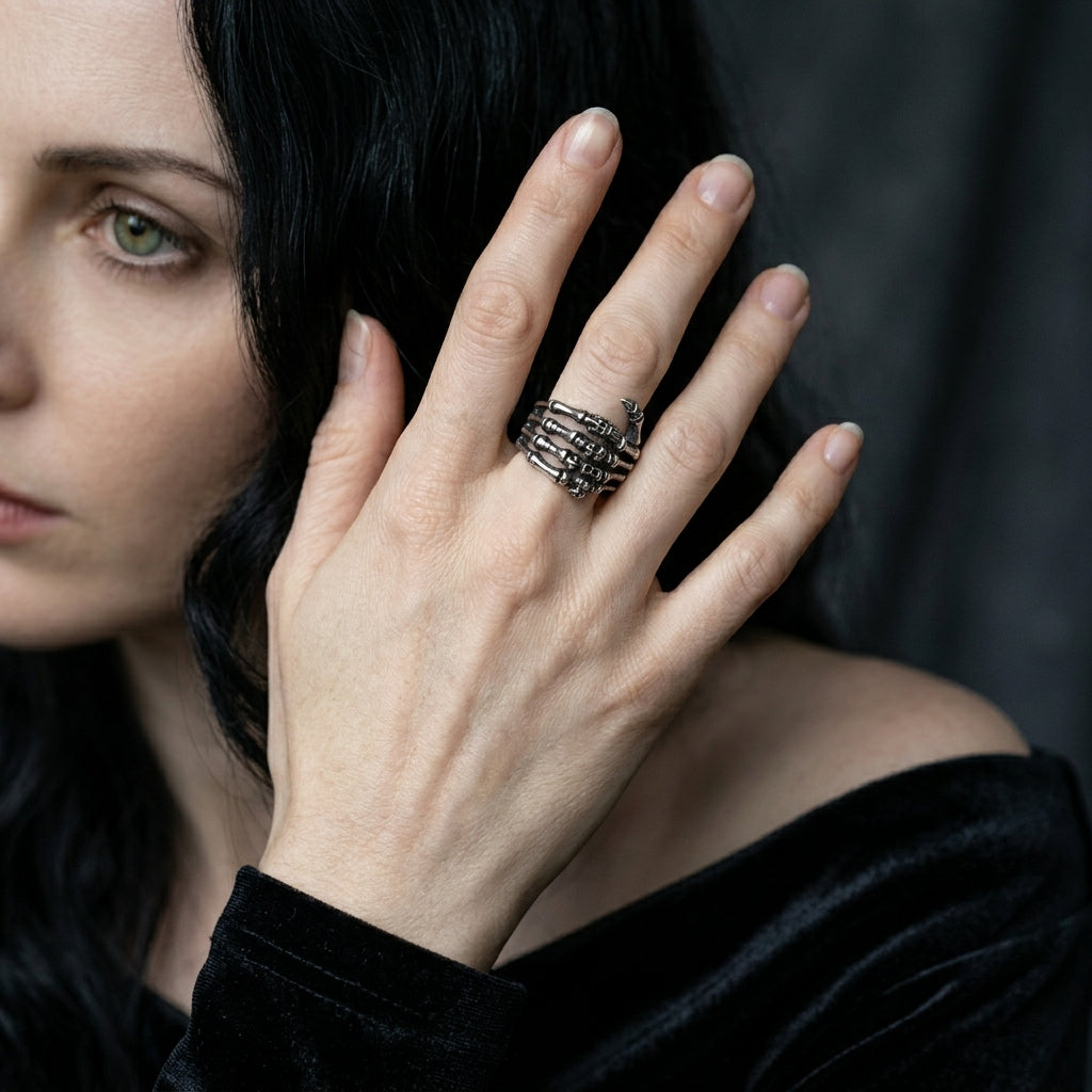 Skull & Bone Claw Wrap Ring