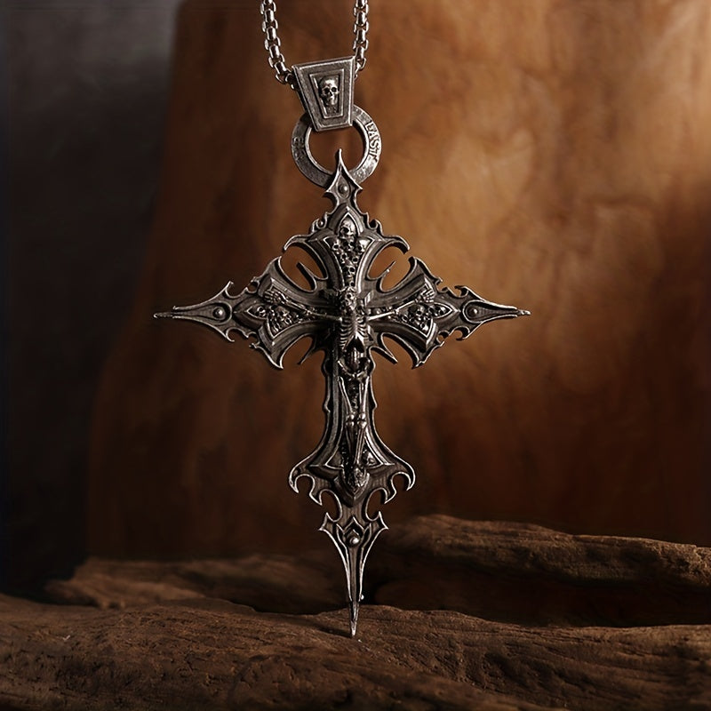 Gothic Cross Skull Necklace