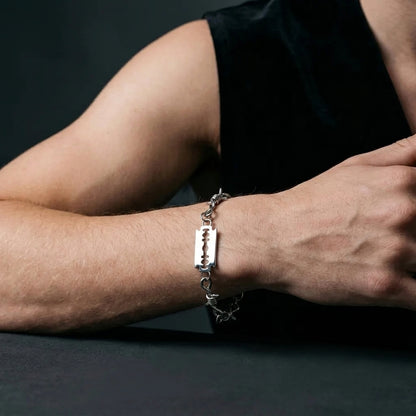 Blade & Barbed Wire Chain Bracelet