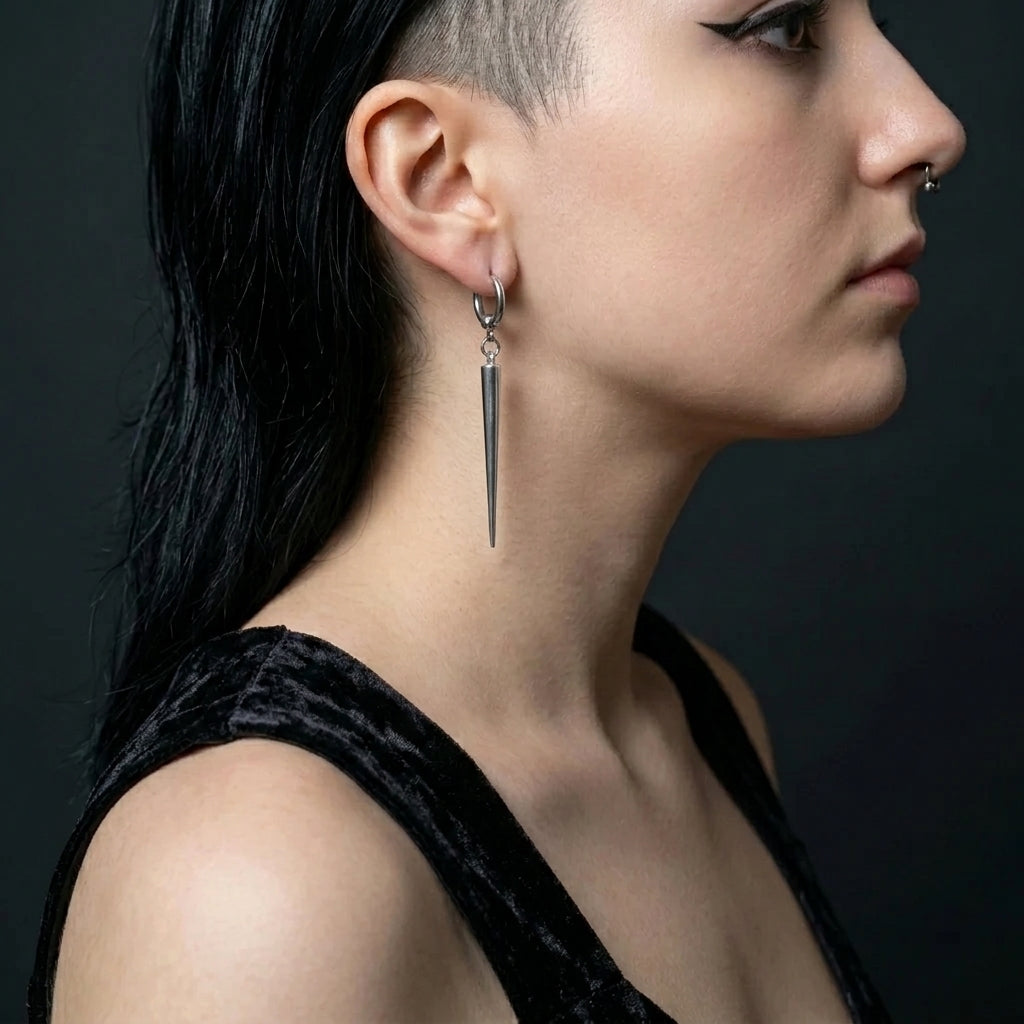 Spike Huggie Hoop Earrings
