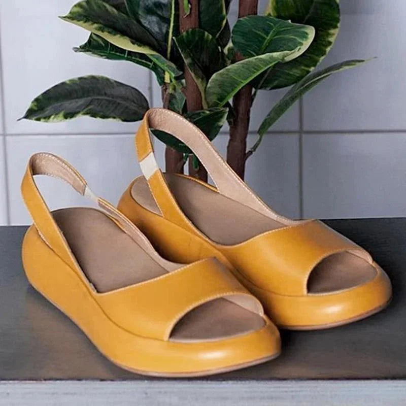 Peep Toe Platform Flats