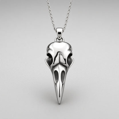 Raven Skull Pendant Necklace