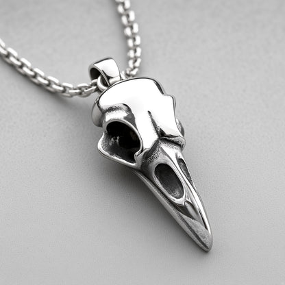 Raven Skull Pendant Necklace