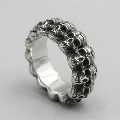 Stacked Skull Band Ring