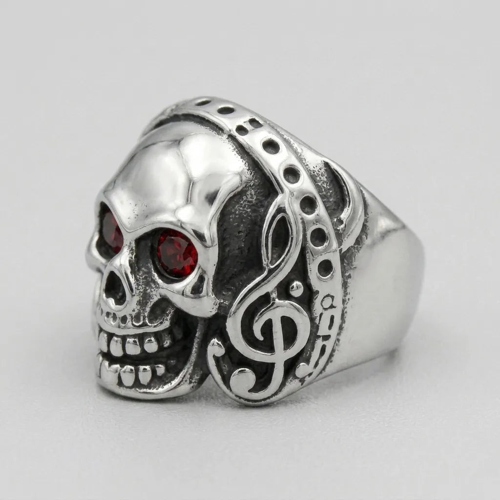 Red Eclipse Skull Ring