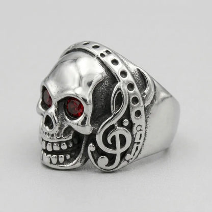Red Eclipse Skull Ring