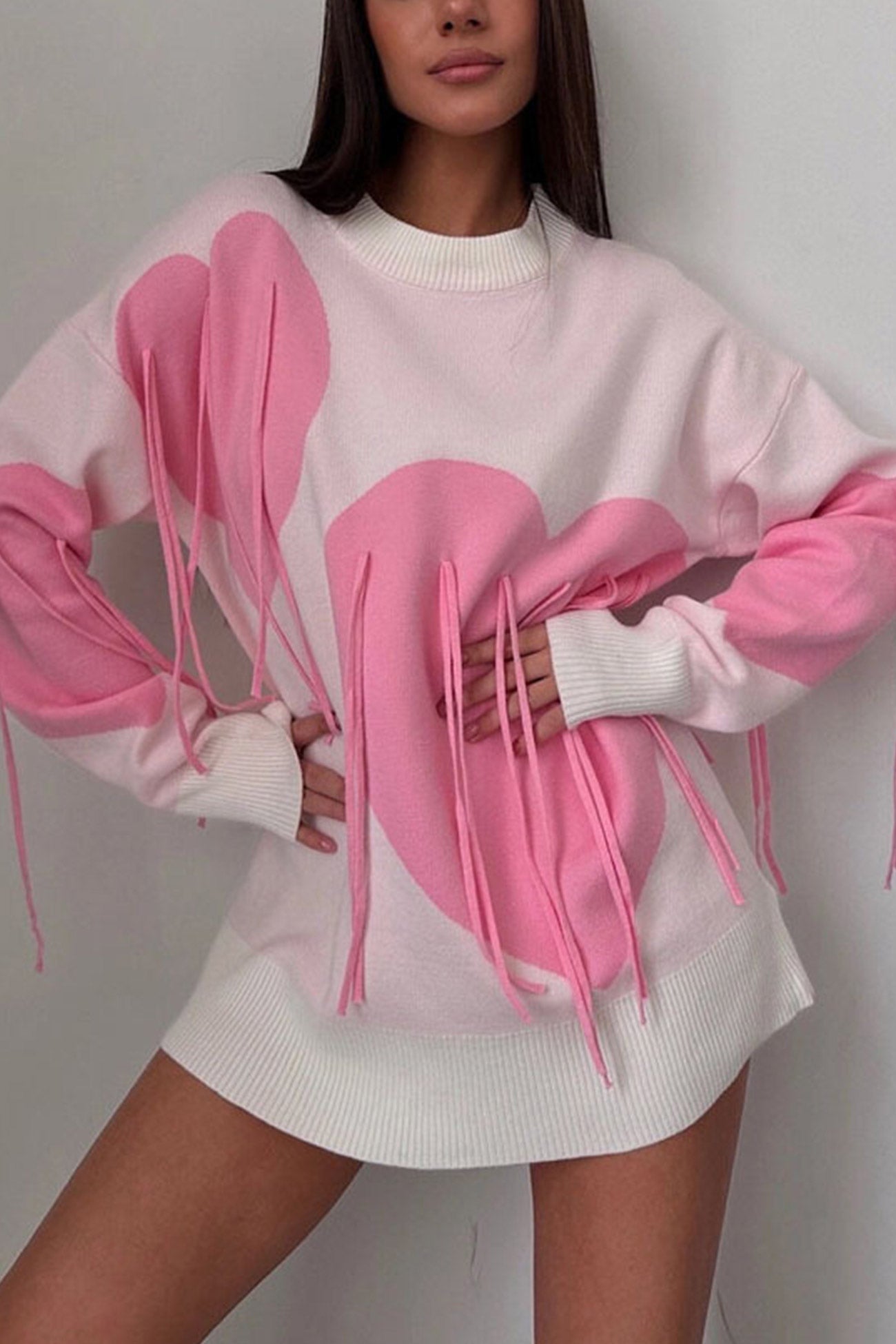 Marlies® | Fringe sweater with heart graphic