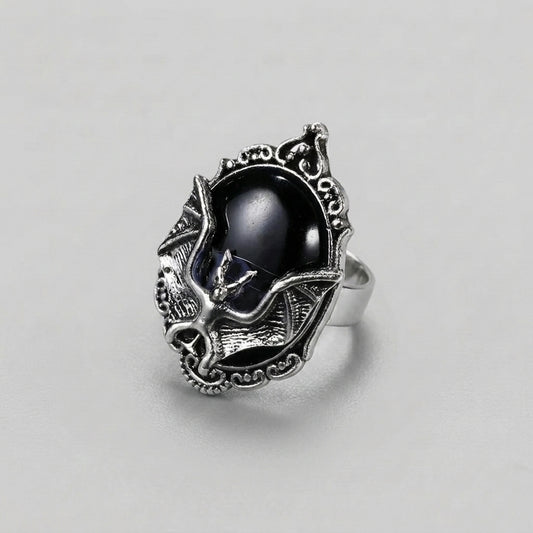 Black Resin Bat Ring