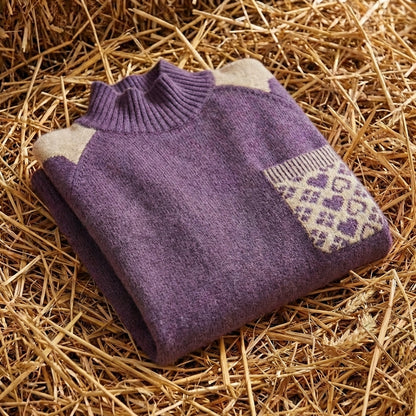 Cotton Sweater with Quilted Pocket