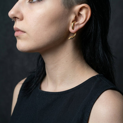 Gold Coiled Snake Earrings
