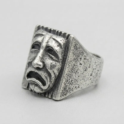 Tragedy Theatre Mask Statement Ring