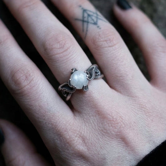 Moonstone Octopus Ring