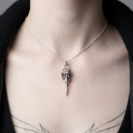 Raven Bird Skull Necklace