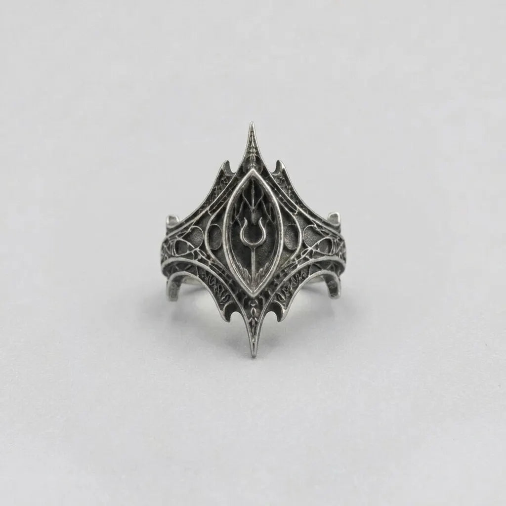 Obsidian Spear Crown Ring