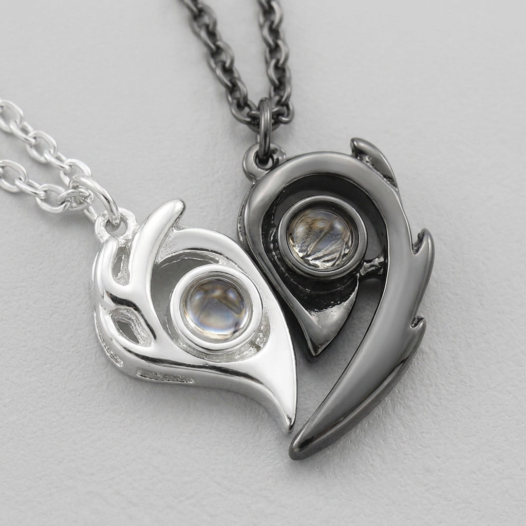 Gothic Punk Heart Pendant Necklace