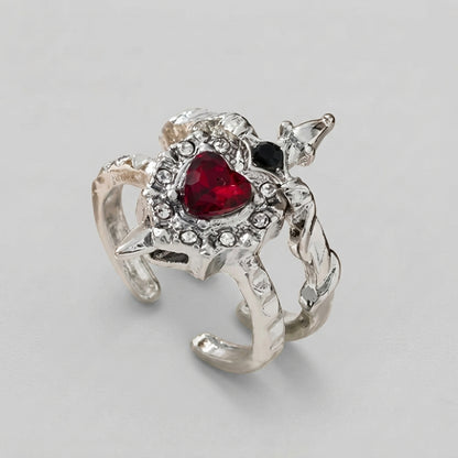 Minimalist Cross & Heart Ring