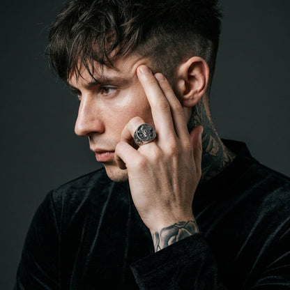 Gothic Cowboy Skull Ring