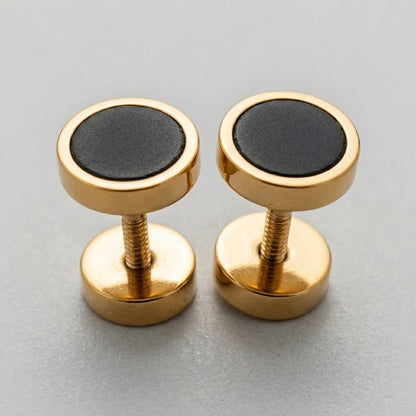 Punk Round Stainless Steel Earrings Minimalist Stylish