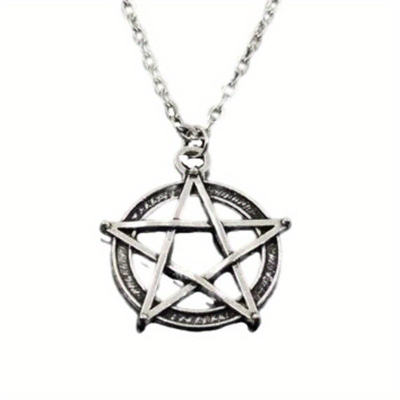 Silver Pentagram Charm Necklace