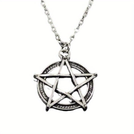 Silver Pentagram Charm Necklace