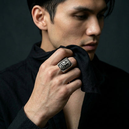 Tragedy Theatre Mask Statement Ring