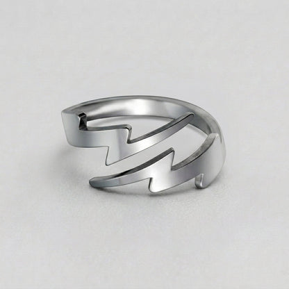 Double Lightning Bolt Open Band Ring