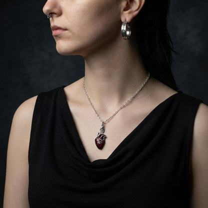 Crimson Heart Anatomy Necklace