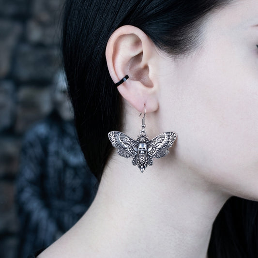 Death Head Moth Earrings Goth Earrings