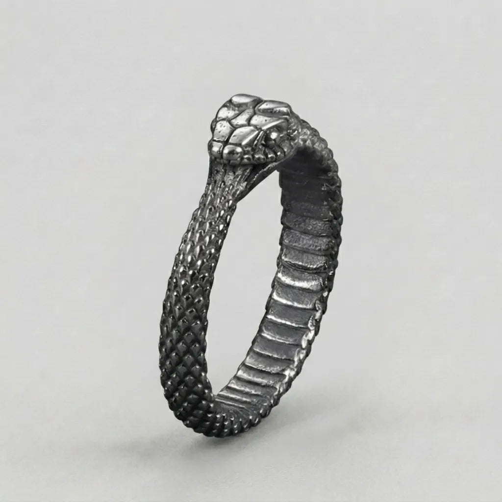 Ouroboros Coiled Serpent Ring