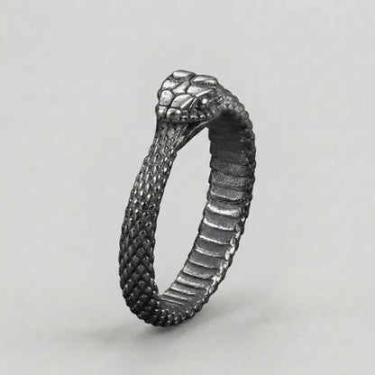 Ouroboros Coiled Serpent Ring