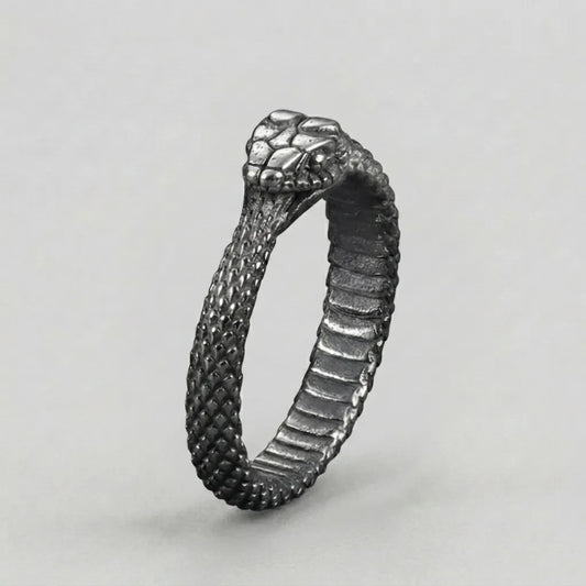 Ouroboros Coiled Serpent Ring