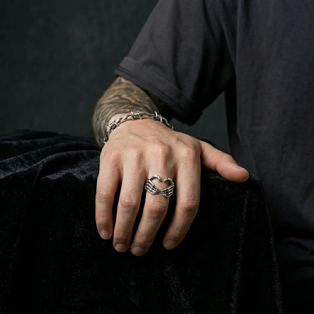 Bone Hand Embrace Ring