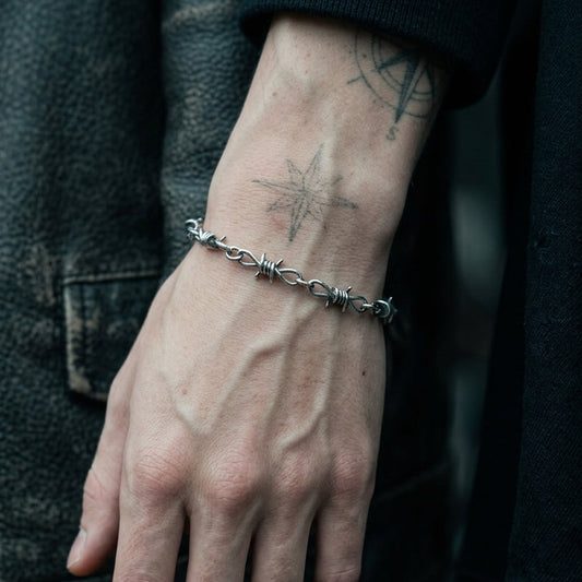 Gothic Barbed Wire Chain Bracelet